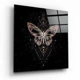 Tableau en verre Papillon façon Da Vinci - 40x40 cm