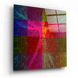 Da Vinci Vitruvianische Farbblöcke Glasbild - 40x40 cm
