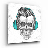 Glasbild Totenkopf – Immer Musik - 40x40 cm