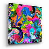 Tableau en verre Révolte des couleurs - 40x40 cm