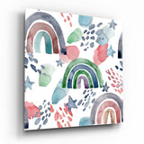 Rainbow Glass Wall Art - 40x40 cm
