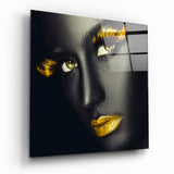 Yellow Lashes Glass Wall Art - 40x40 cm