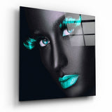 Blue Lashes Glass Wall Art - 40x40 cm
