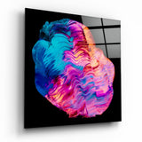 Onda Ondulata Blu Rosa quadro in vetro - 40x40 cm