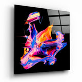 Vertido de Pintura Naranja Rosa cuadro de cristal - 40x40 cm