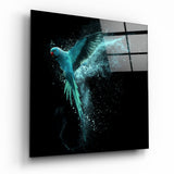 Glasbild „Leuchtende Flügel“ - 40x40 cm