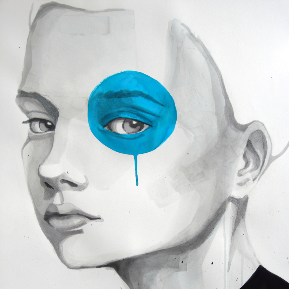 Blue Look Glass Wall Art