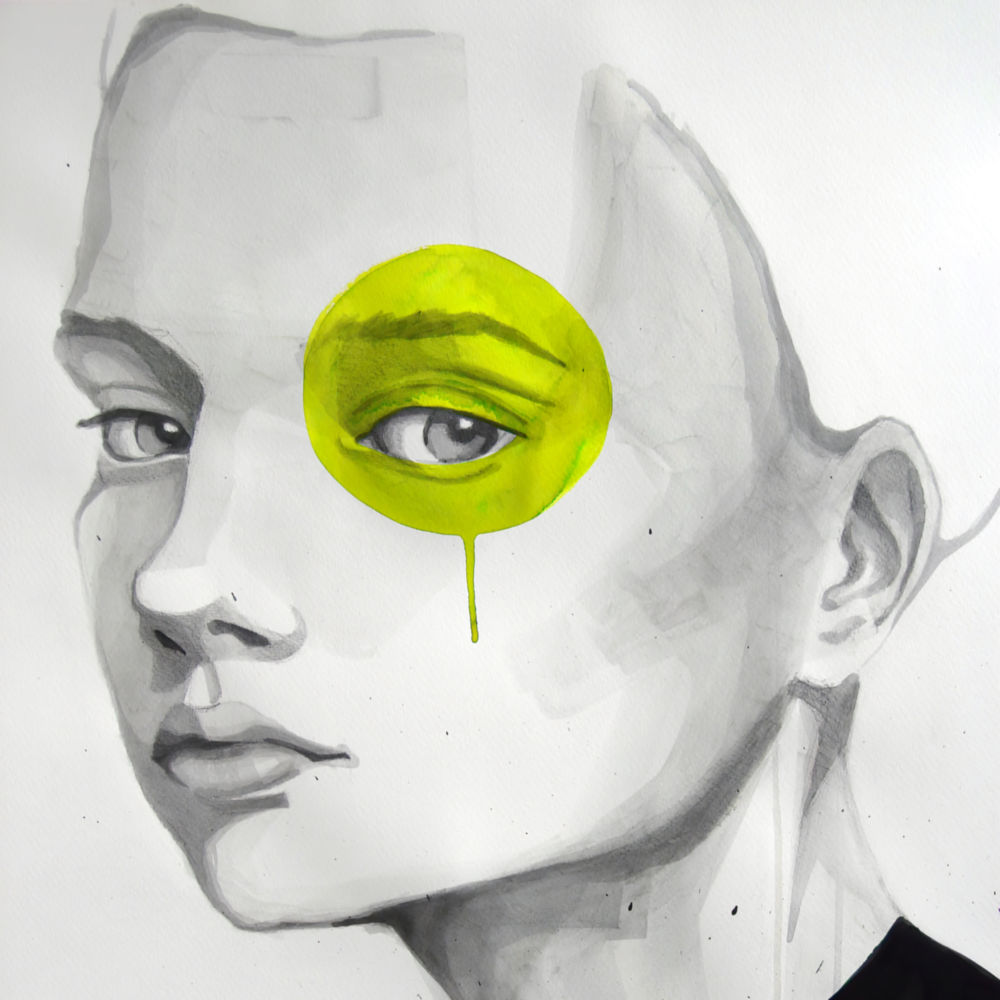 Regard jaune Impression sur verre