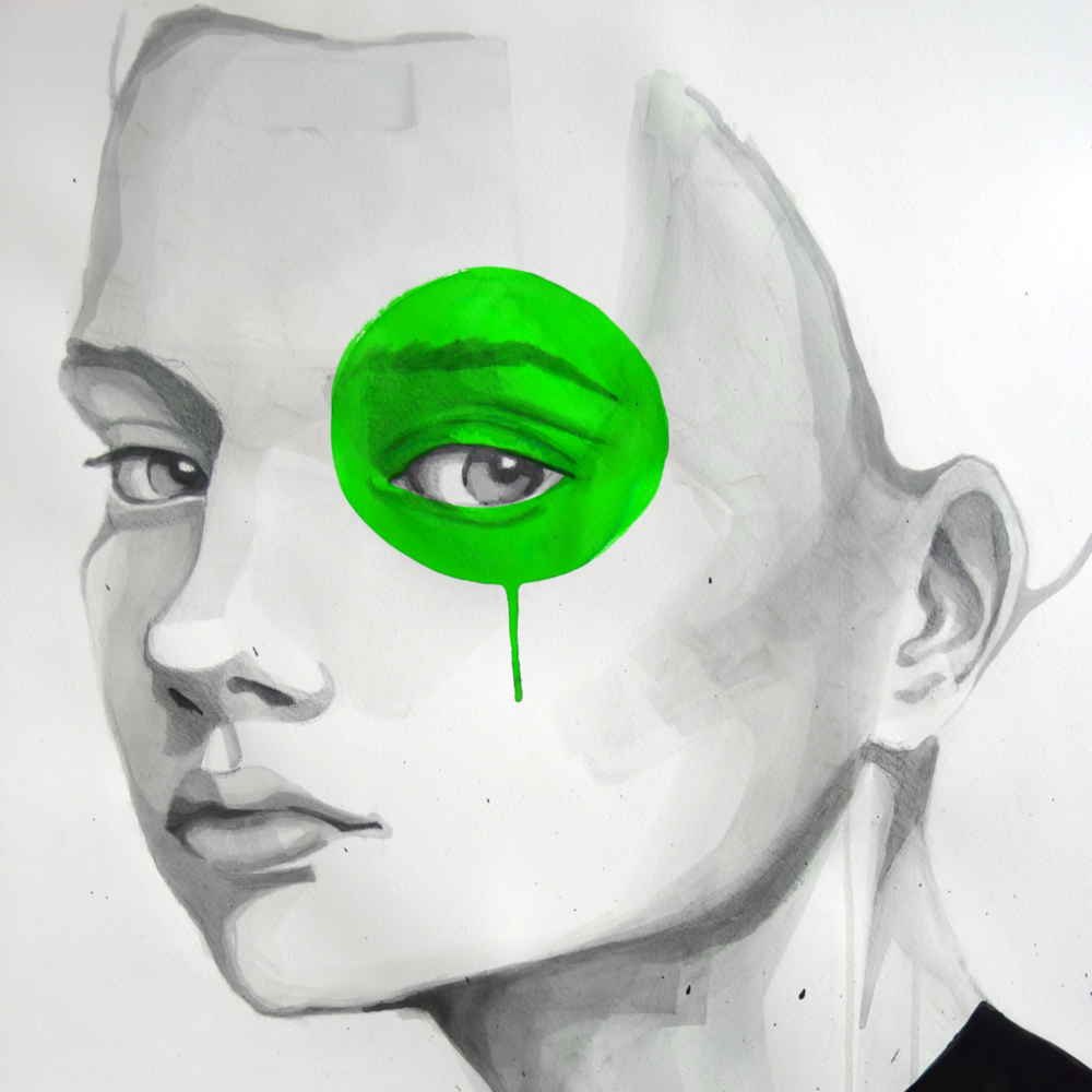 Arte della parete di vetro Look verde