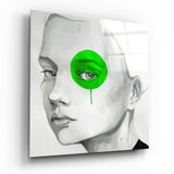 Quadro in vetro "Green Look" - 40x40 cm