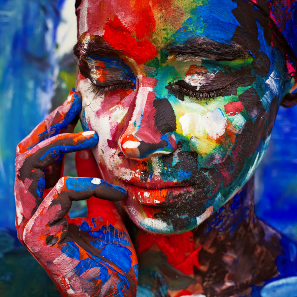 Colored Sadness Glass Wall Art