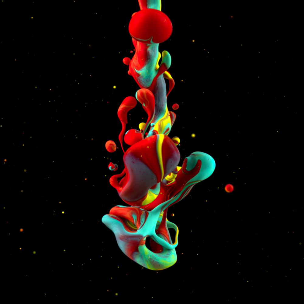 Tanz der Farben Glasbild