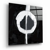 Weißer Enso-Ring auf Schwarz Glasbild - 40x40 cm