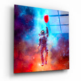 Astronauta Mongolfiera in Ascesa quadro in vetro - 40x40 cm