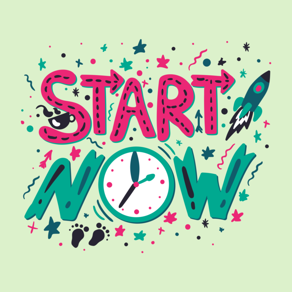 “Start Now” Glass Wall Art