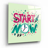 Cuadro de cristal «Start Now» - 40x40 cm