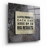 „Big Results" Glasbild - 40x40 cm