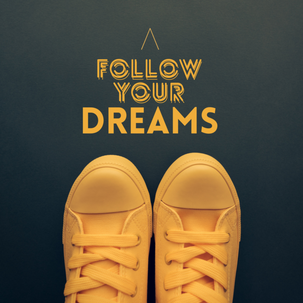 Arte della parete di vetro Segui i tuoi sogni"