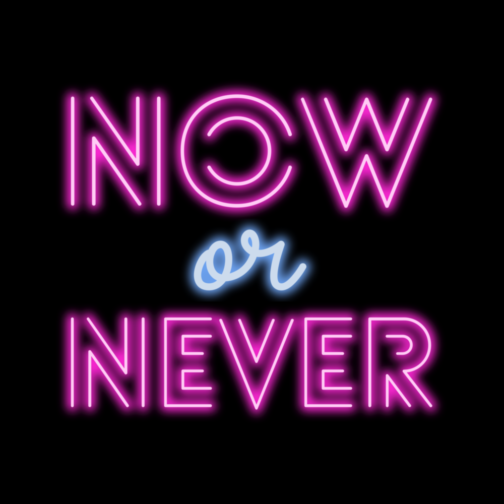 “Now or Never” Glass Wall Art