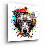 Tableau en verre Ours - 40x40 cm