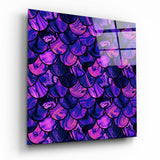 Squame di Sirena Viola e Indaco quadro in vetro - 40x40 cm