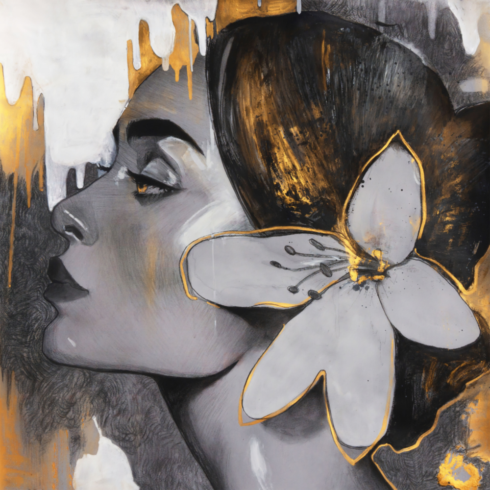 Blumenkrone Glasbild