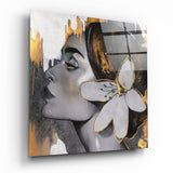 Flower Crown Glass Wall Art - 40x40 cm