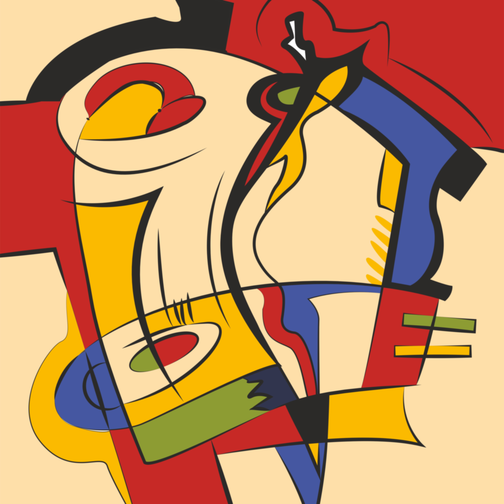 Arte della parete di vetro Linee astratte