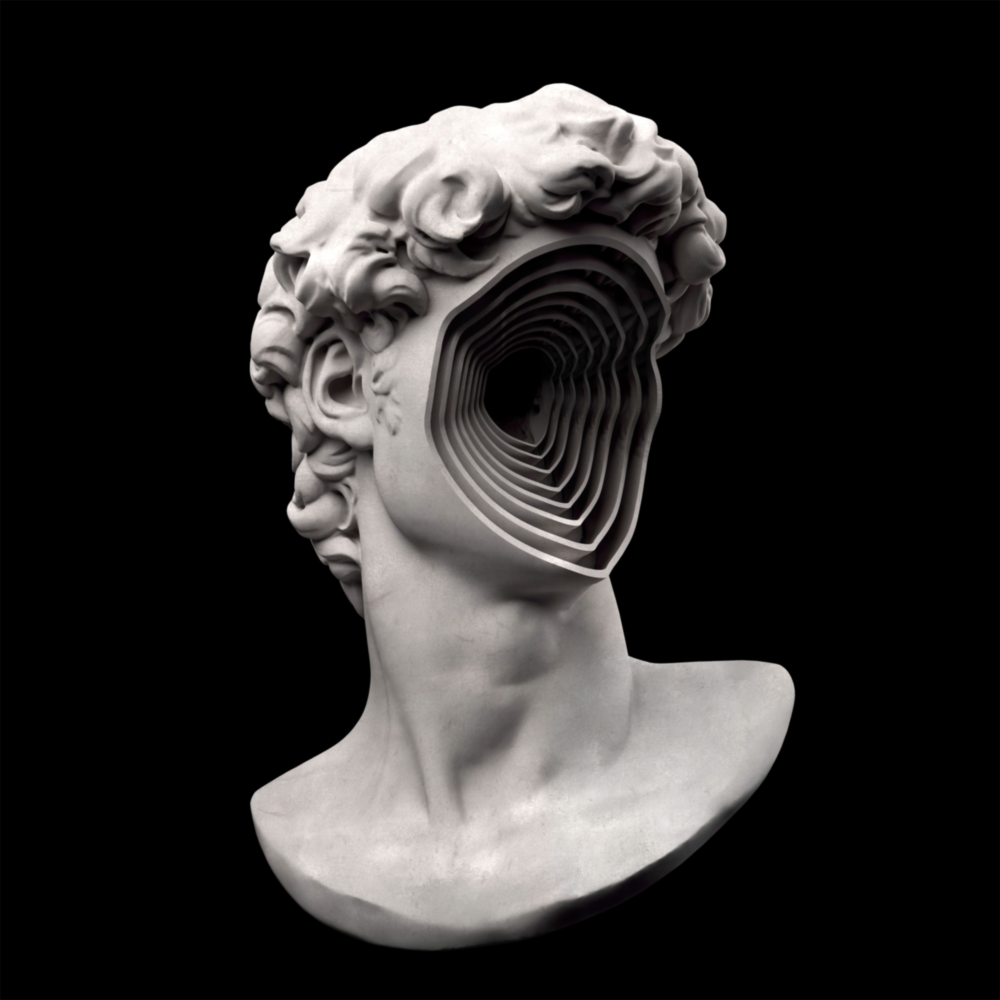 Sculpture Head Glass Wall Art