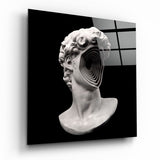 Sculpture Head Glass Wall Art - 40x40 cm