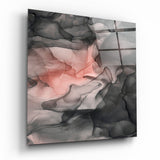 Korallenblüte Kohle-Tinte Glasbild - 40x40 cm