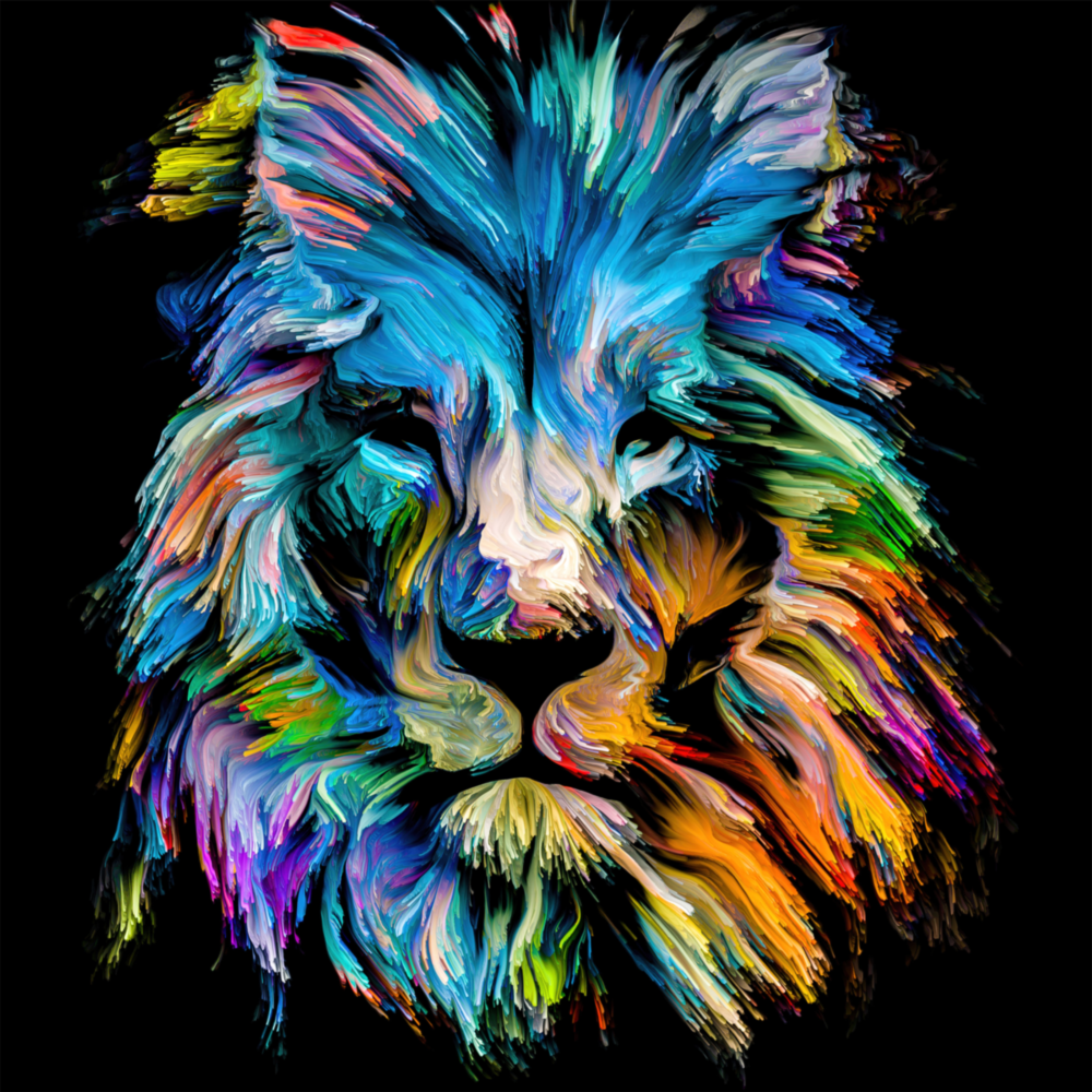 Blauer Löwengürtel Glasbild