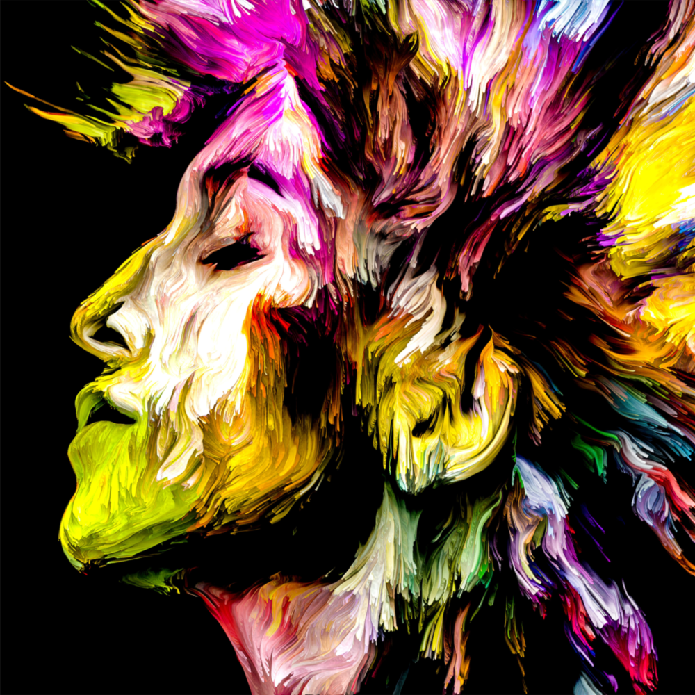 Gedankengeneration Glasbild