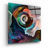 Perfil Abstracto Remolino de Ojo Marmolado cuadro de cristal - 40x40 cm