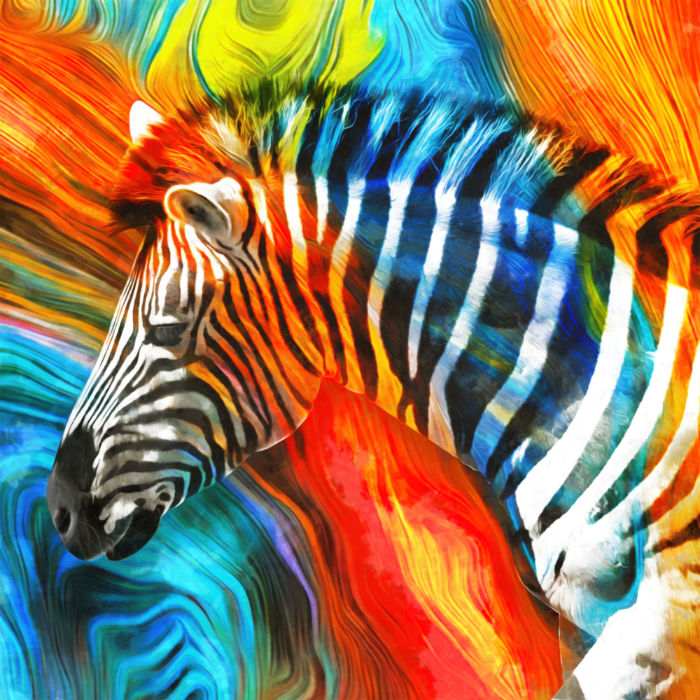 Arte della parete di vetro Zebra