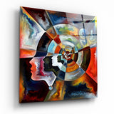 Spiralrad aus Geschichteten Gesichtsprofilen Glasbild - 40x40 cm