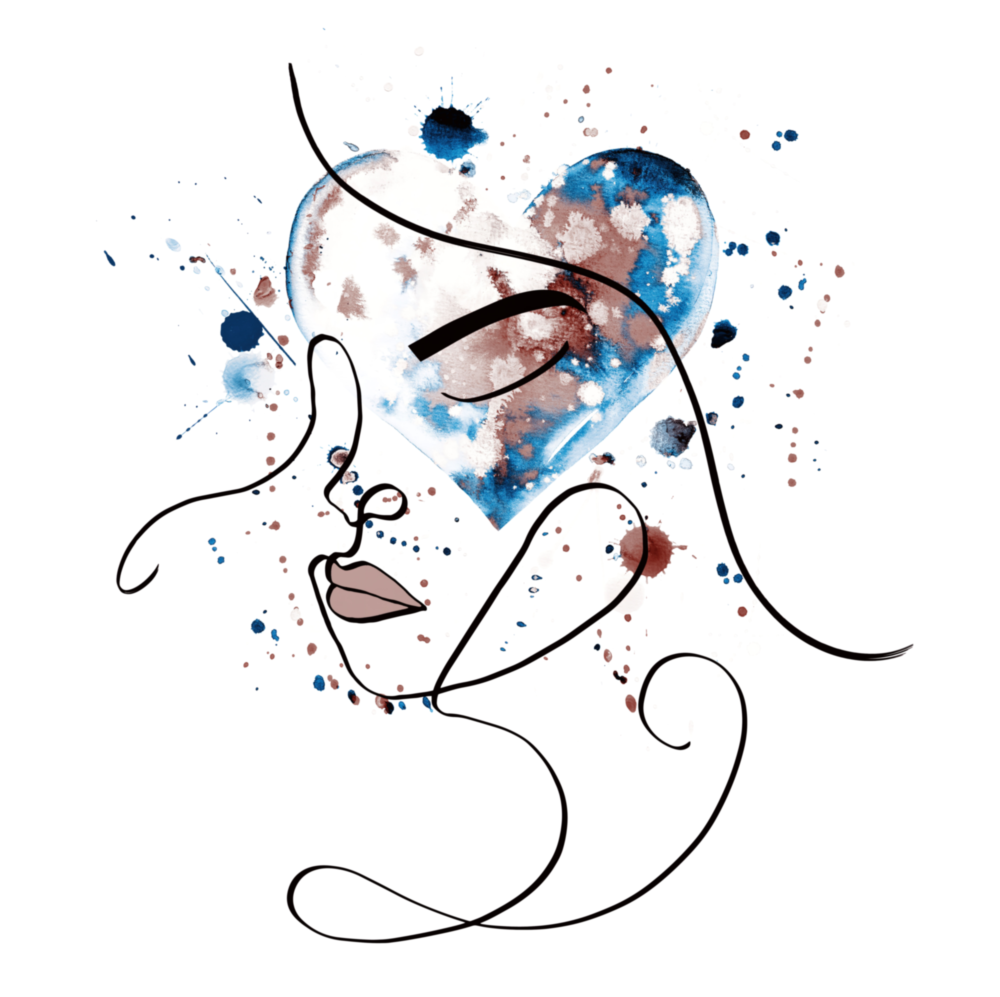 Arte de pared de vidrio de Cara de las líneas