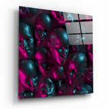 Metallische Gesichter Glasbild - 40x40 cm