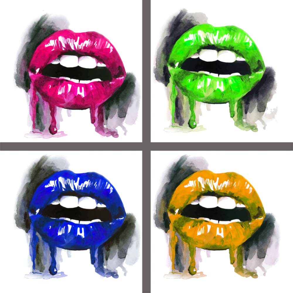 Lèvres colorées Impression sur verre