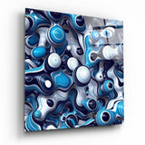 Blue Balls Glass Wall Art - 40x40 cm