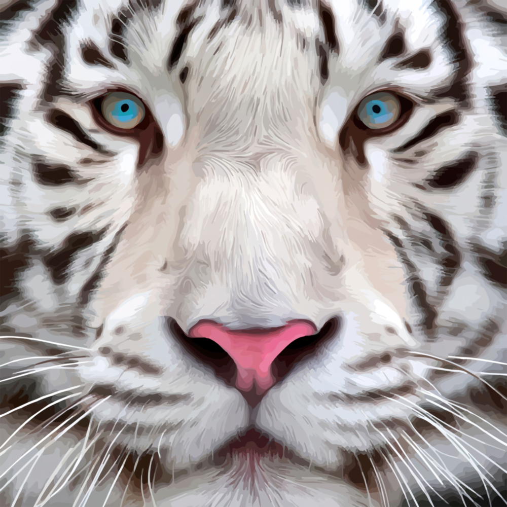 Arte della parete di vetro tigre bianca