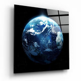 Planète Terre Bleue Espace tableau en verre - 40x40 cm