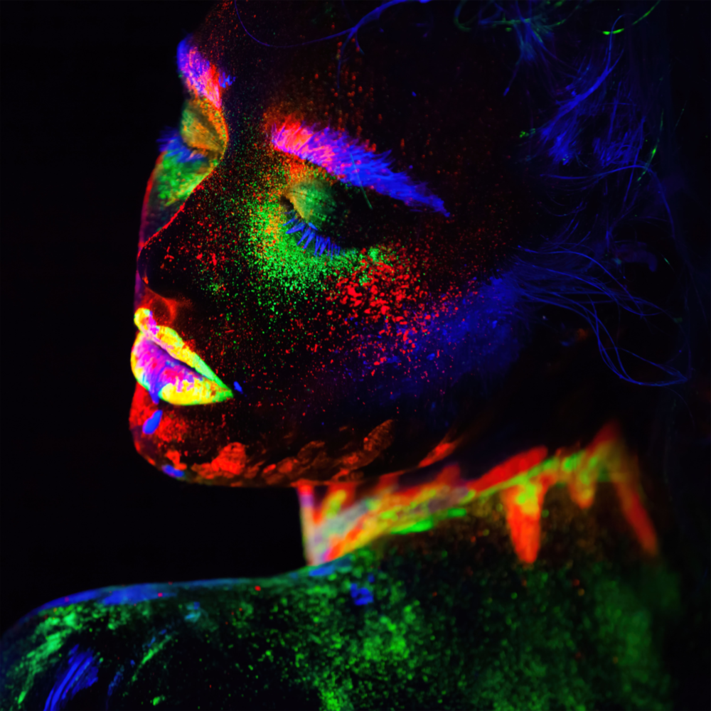 Maquillage de couleur néon Impression sur verre