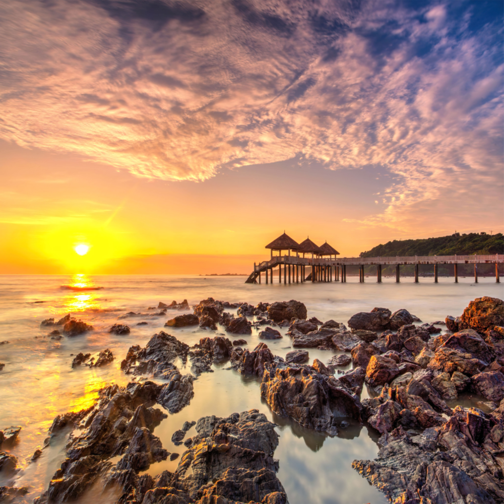 Lever du soleil Impression sur verre