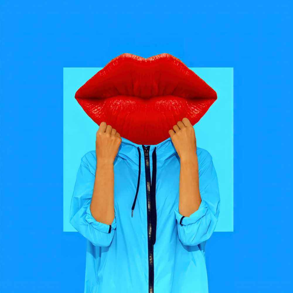 Tête de lèvres Impression sur verre