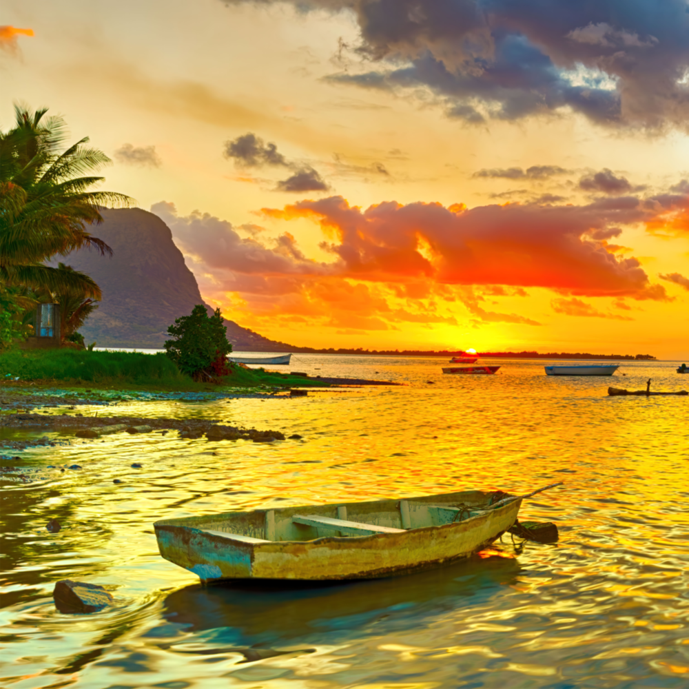 Arte de pared de vidrio de Puesta de sol