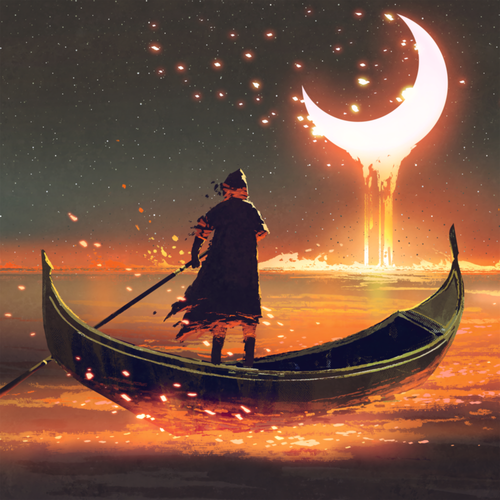 lune rouge Impression sur verre