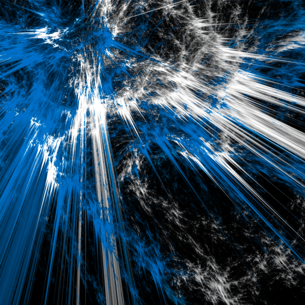 Arte de pared de vidrio de Explosión azul