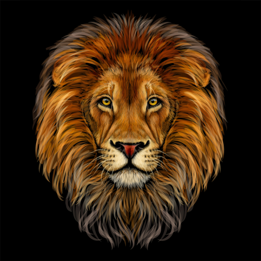 Lion Impression sur verre