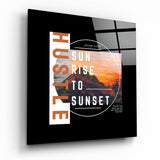 From Sunrise To Sunset Glass Wall Art - 40x40 cm